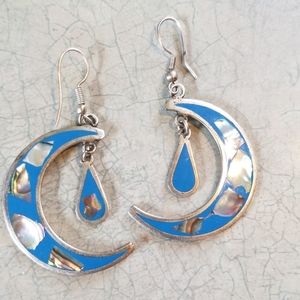 BEAUTIFUL VTG BOHO MEXICAN TURQUOISE&ABALONE